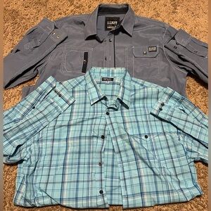 2 piece men’s long sleeve button up dress shirt XL